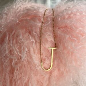 J initial gold necklace